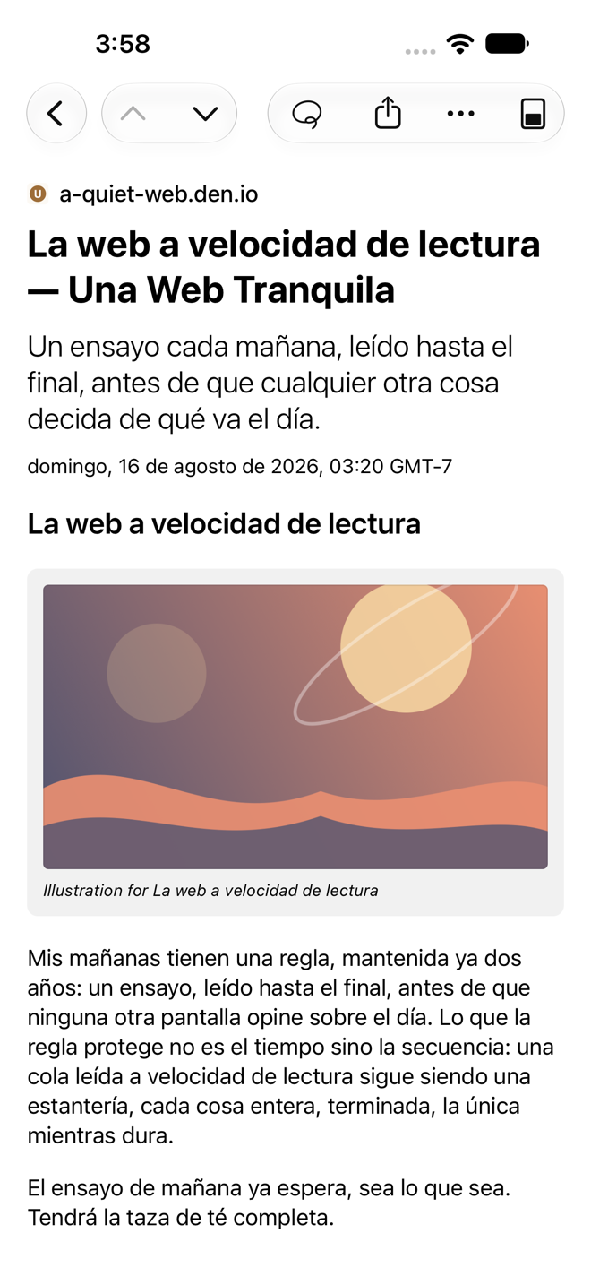Modo de visor Lector a pantalla completa.