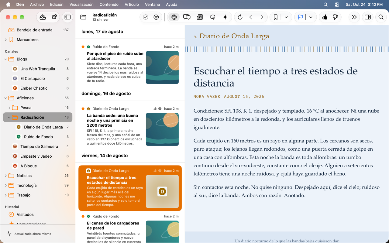 Columna de contenido con vistas previas medianas