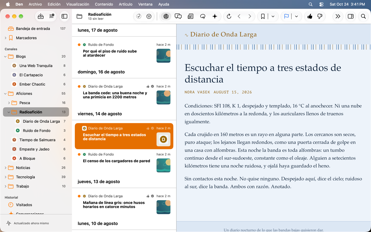 Columna de contenido con vistas previas pequeñas