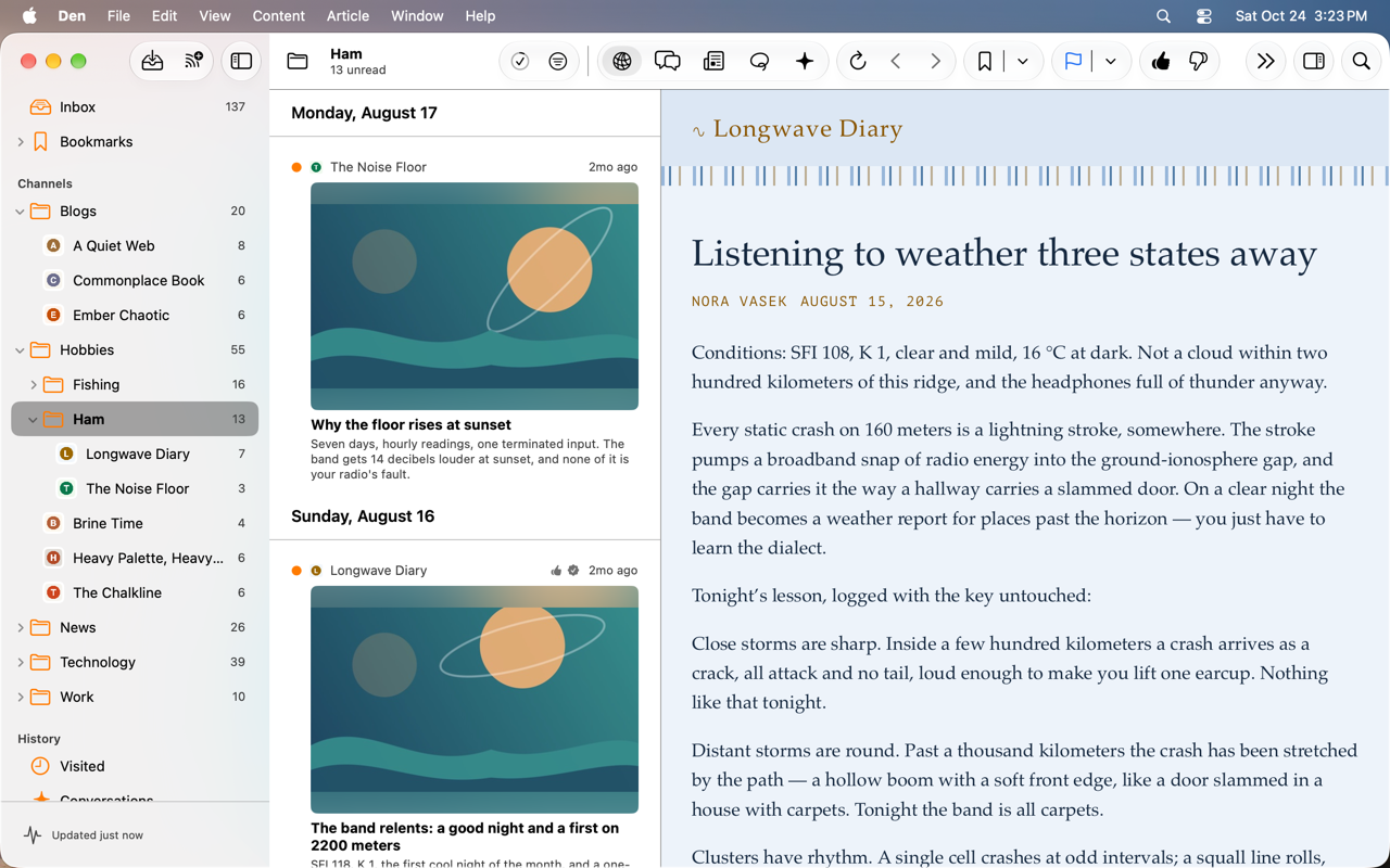 Content column with large previews
